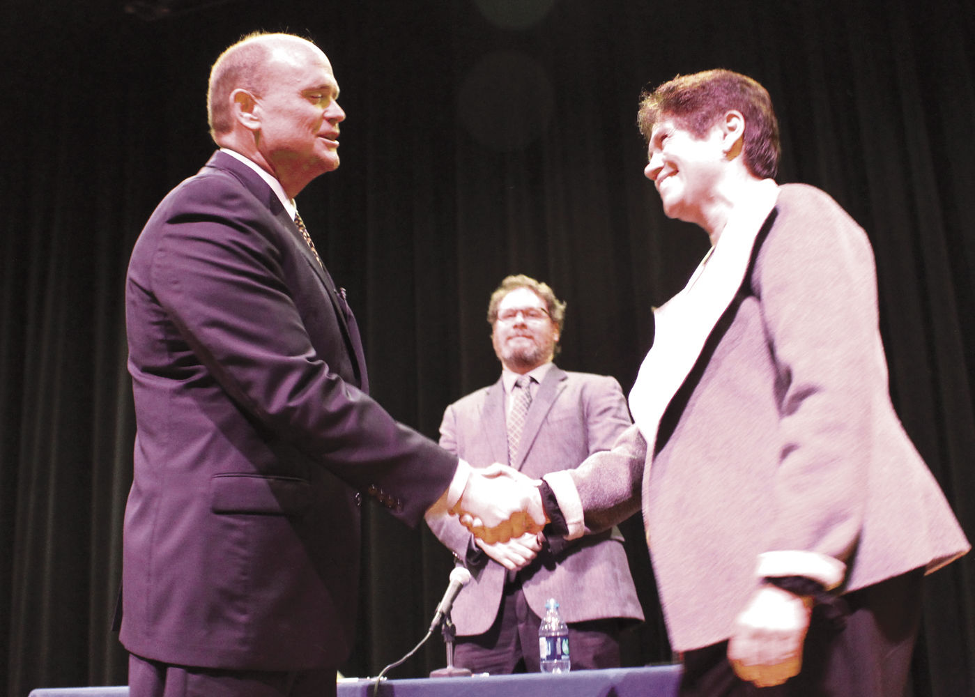 Rep. Tom Reed (left) and Democratic challenger Tracy Mitrano